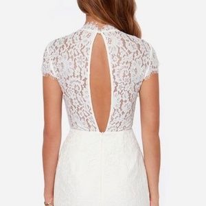 Keepsake the Label Ivory High Neck Lace Dress NWT